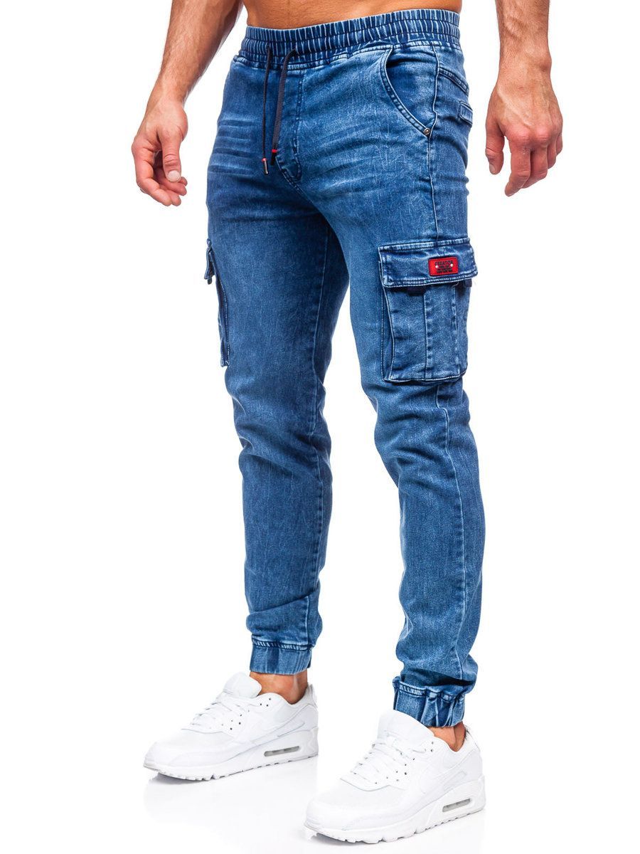 Denim Cargo Joggers